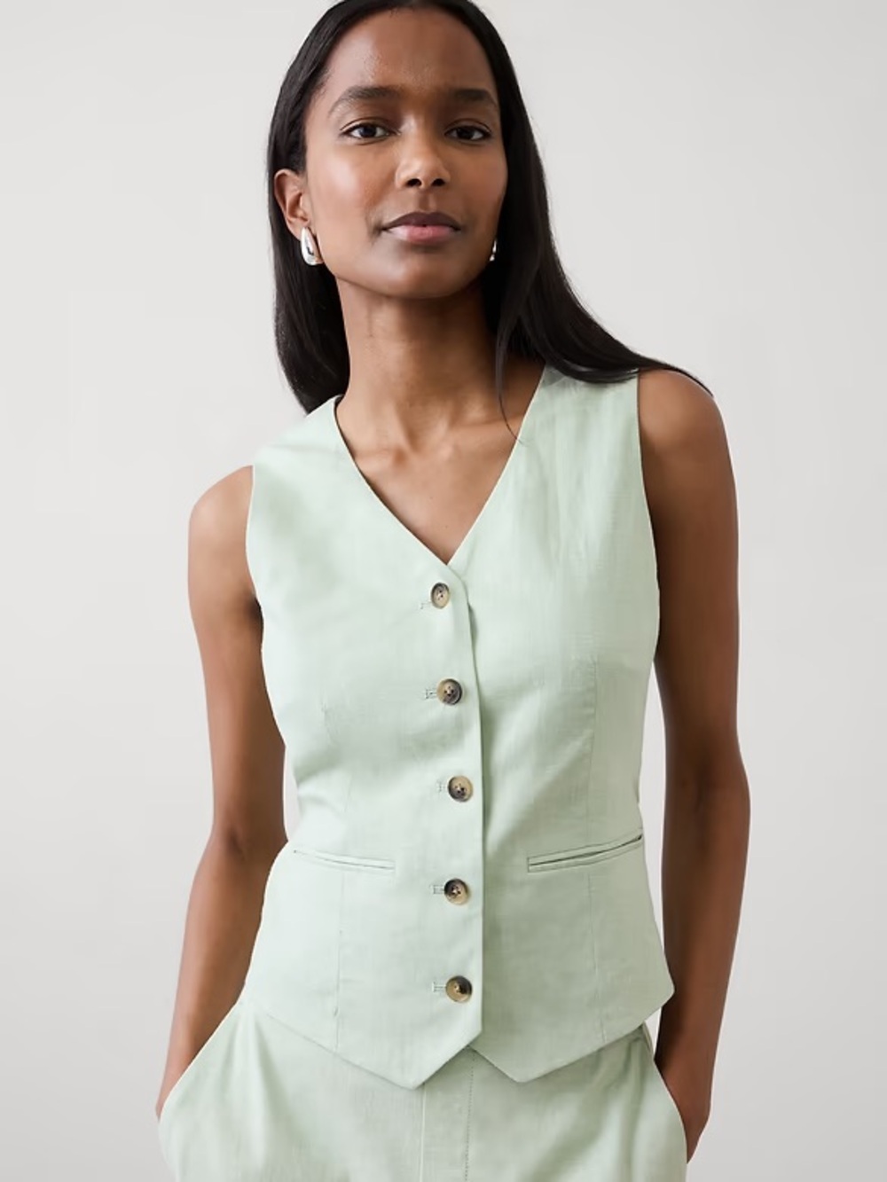 Banana Republic Factory linen blend vest